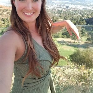 Olive Green Pin Striped Jumpsuit